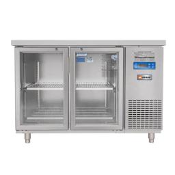 Tủ Bàn Mát Quạt Gió Unibar 2 Cánh Mở Kính 1200X750X850 UB-2MK1275