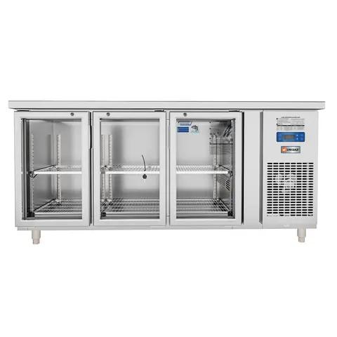 Tủ Bàn Mát Quạt Gió Unibar 3 Cánh Mở Kính 1800X750X850 UB-3MK1875