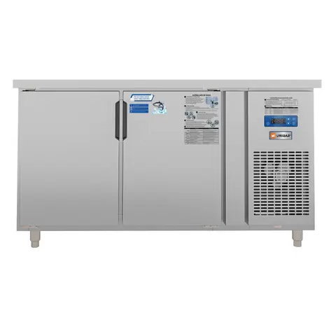 Tủ Bàn Mát Quạt Gió Unibar 2 Cánh Mở Inox 1500X750X850 UB-2MI1575