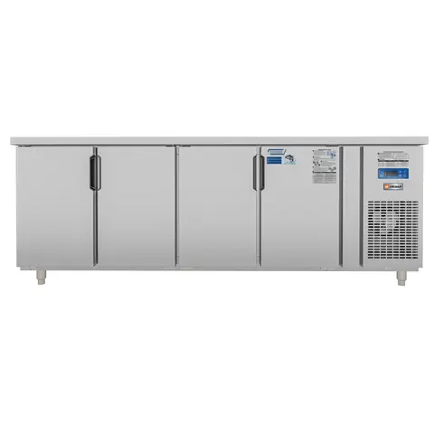 Tủ Bàn Mát Quạt Gió Unibar 4 Cánh Mở Inox 2250X750X850 UB-4MI2275