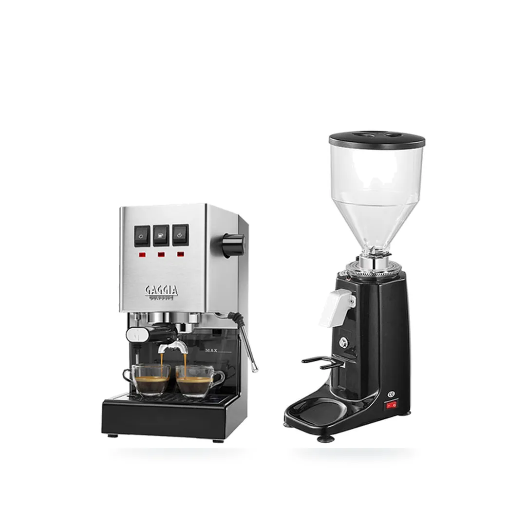 Combo Gaggia Classic Pro E24 + Gemilai CRM 020 — combo máy pha và máy xay cà phê