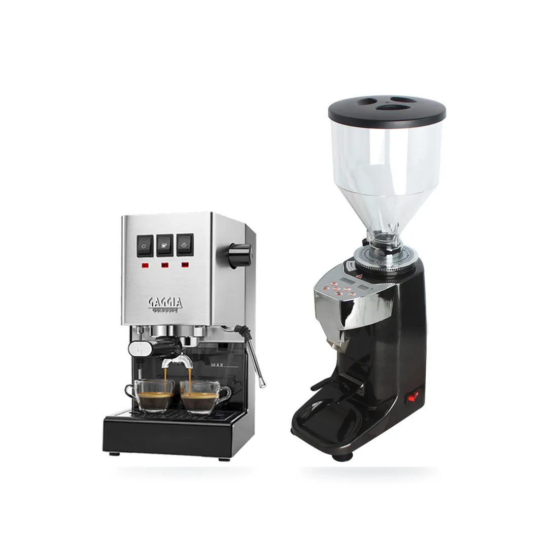 Combo Gaggia Classic Pro E24 + Gemilai CRM 021 — combo máy pha và máy xay cà phê