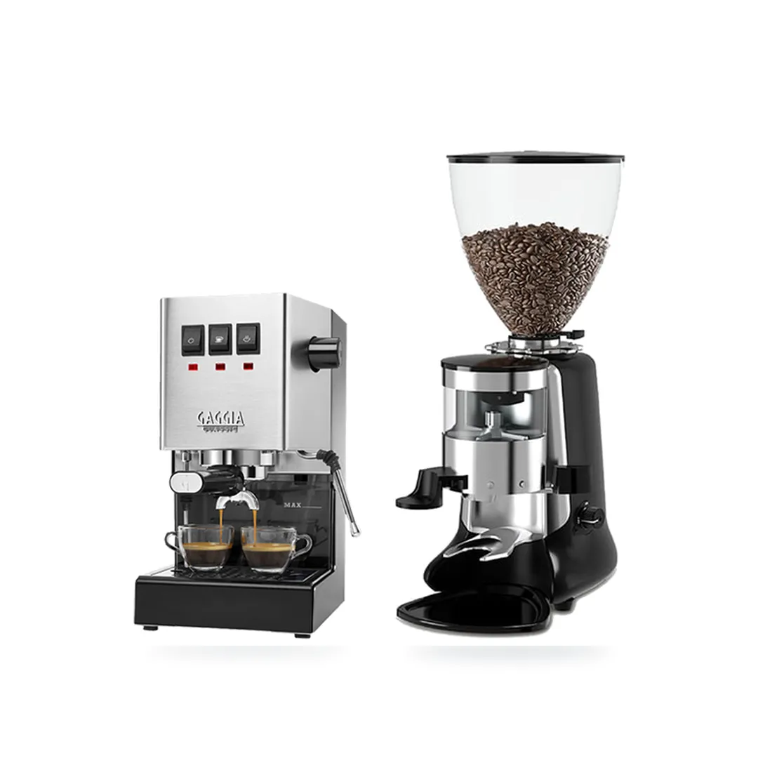 Combo Gaggia Classic Pro E24 + HeyCafe HC600 V2 — combo máy pha và máy xay cà phê