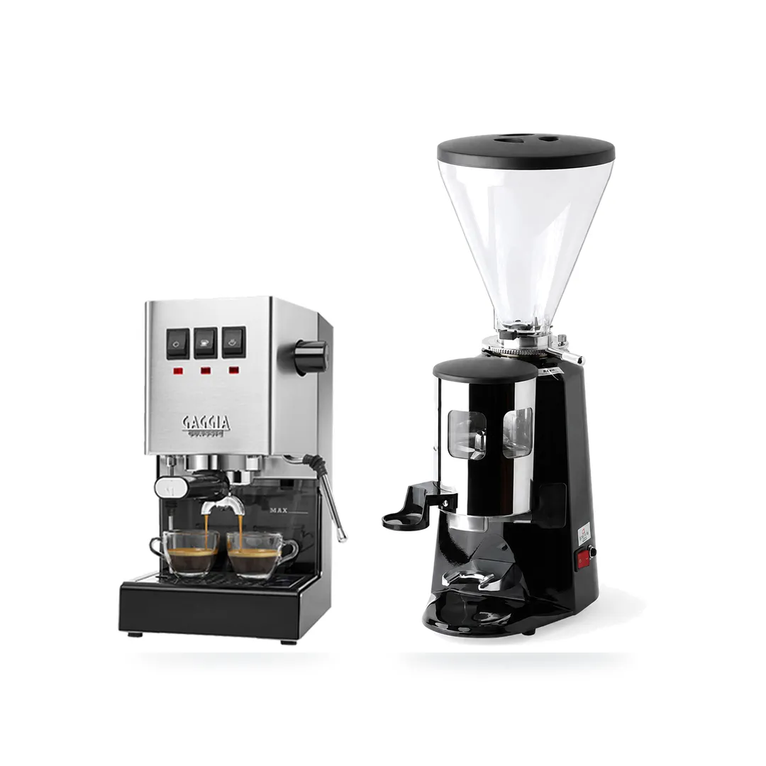 Combo Gaggia Classic Pro E24 + Pegasus 900N (đen) — combo máy pha và máy xay cà phê