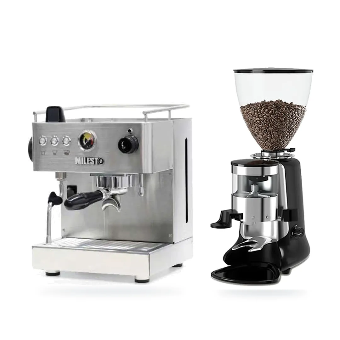 Combo Milesto EM19-M2 Auto + HeyCafe HC600 V2 — combo máy pha và máy xay cà phê