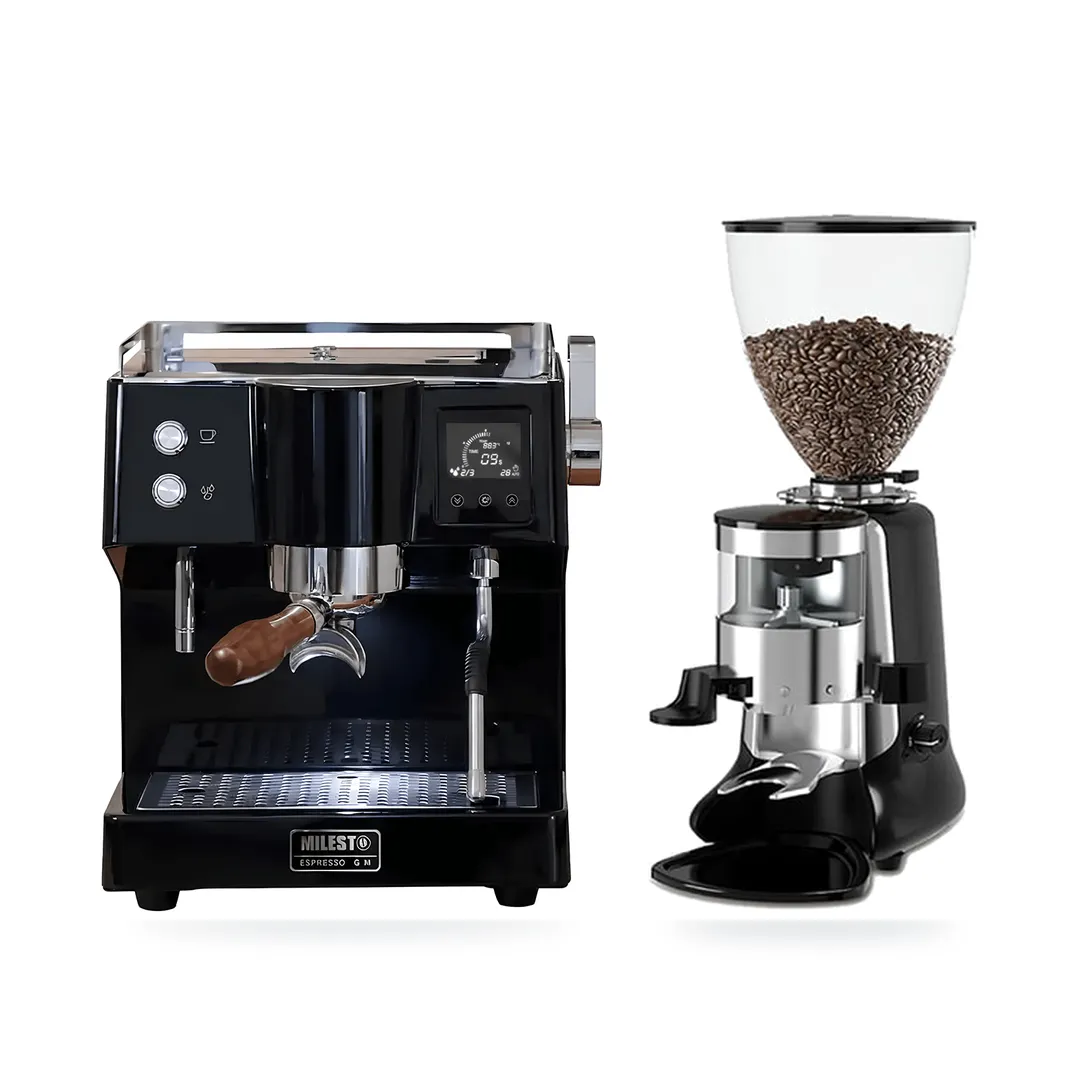 Combo Milesto EM19-M4 + HeyCafe HC600 V2 — combo máy pha và máy xay cà phê